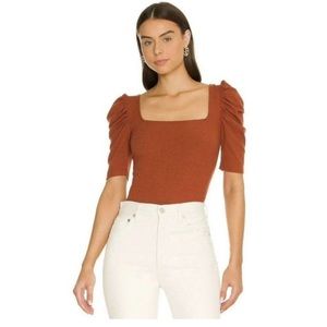 Free People We The Free Night Lily Puff Sleeve Tee Top Womens Size Medium